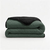 Microfibre Lazy Duvet Uni | Green/Black | King - 240cm (W) x 200cm (L) - The Bedding & Blankets Store