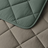 Microfibre Lazy Duvet Uni | Green/Taupe | King - 240cm (W) x 200cm (L) - The Bedding & Blankets Store