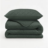 Microfibre Lazy Duvet Uni | Grey/Green | King - 240cm (W) x 200cm (L) - The Bedding & Blankets Store