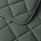 Microfibre Lazy Duvet Uni | Grey/Green | King - 240cm (W) x 200cm (L) - The Bedding & Blankets Store