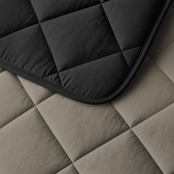 Microfibre Lazy Duvet Uni | Taupe/Black | King - 240cm (W) x 200cm (L) - The Bedding & Blankets Store