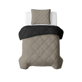 Microfibre Lazy Duvet Uni | Taupe/Black | King - 240cm (W) x 200cm (L) - The Bedding & Blankets Store