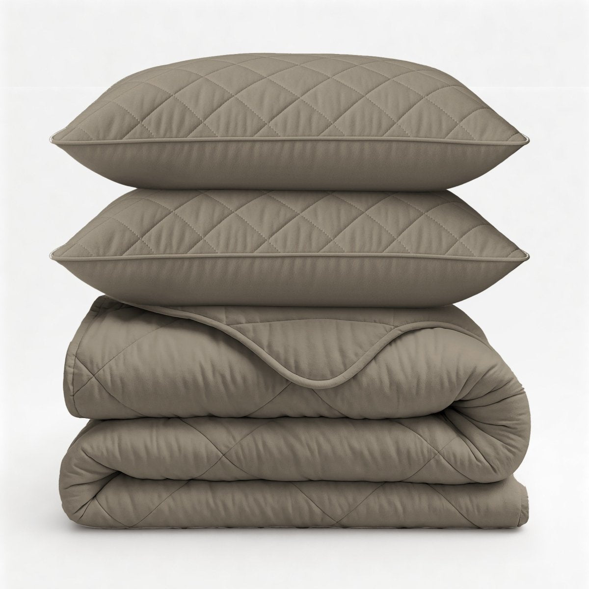 Microfibre Lazy Duvet Uni | Taupe/Grey | King - 240cm (W) x 200cm (L) - The Bedding & Blankets Store