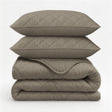 Microfibre Lazy Duvet Uni | Taupe/Grey | King - 240cm (W) x 200cm (L) - The Bedding & Blankets Store