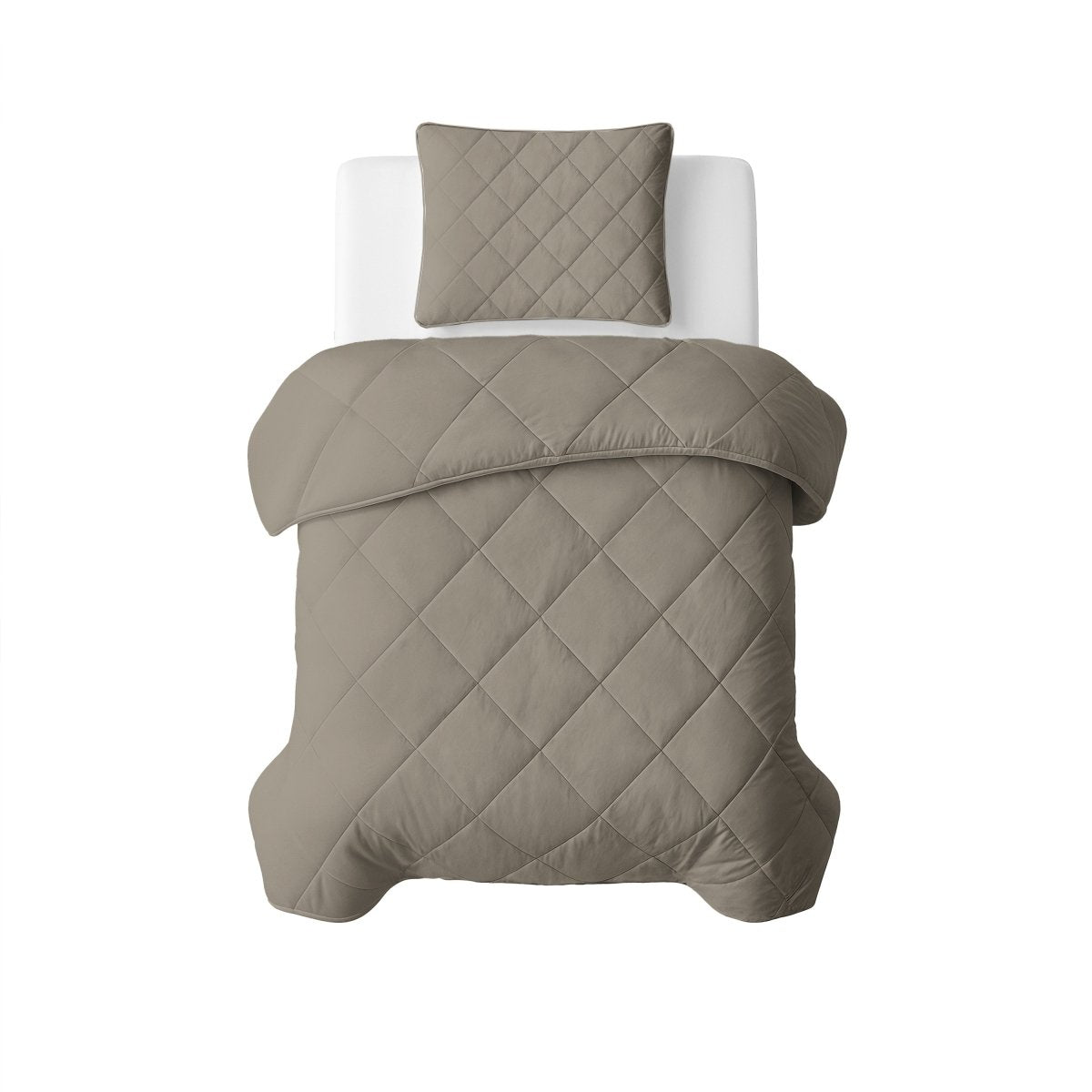 Microfibre Lazy Duvet Uni | Taupe/Grey | King - 240cm (W) x 200cm (L) - The Bedding & Blankets Store