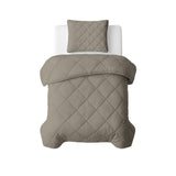 Microfibre Lazy Duvet Uni | Taupe/Grey | King - 240cm (W) x 200cm (L) - The Bedding & Blankets Store