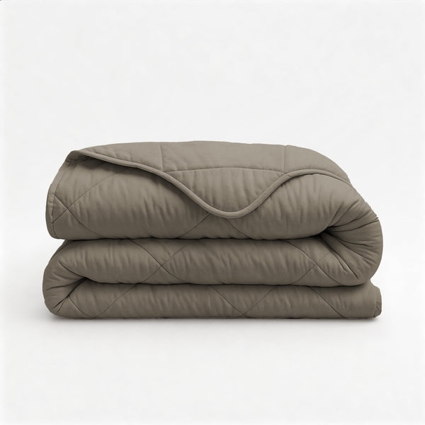 Microfibre Lazy Duvet Uni | Taupe/Grey | King - 240cm (W) x 200cm (L) - The Bedding & Blankets Store