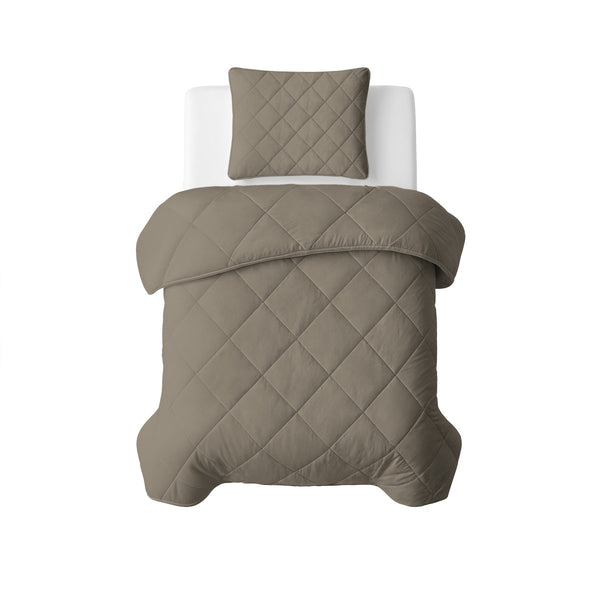 Microfibre Lazy Duvet Uni | Taupe/Grey | King - 240cm (W) x 200cm (L) - The Bedding & Blankets Store