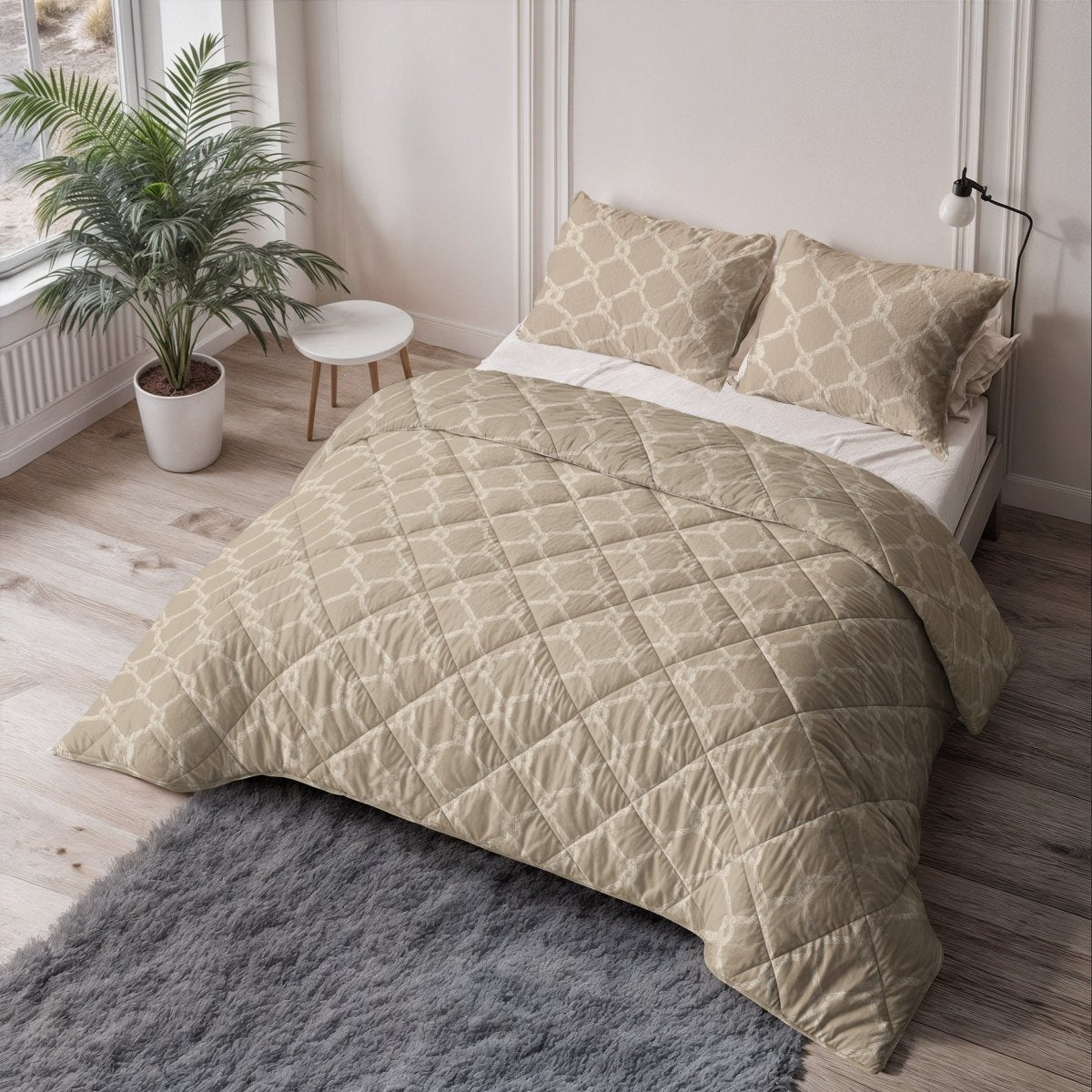 Microfibre Lazy Duvet Venzo | Sand | King - 240cm (W) x 200cm (L) - The Bedding & Blankets Store