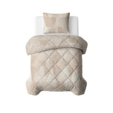 Microfibre Lazy Duvet Warm Triangles | Sand/Beige | King Long - 240cm (W) x 220cm (L) - The Bedding & Blankets Store