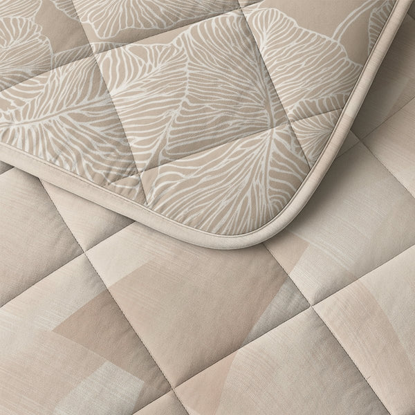 Microfibre Lazy Duvet Warm Triangles | Sand/Beige | King Long - 240cm (W) x 220cm (L) - The Bedding & Blankets Store