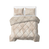 Microfibre Lazy Duvet Warm Triangles | Sand/Beige | King Long - 240cm (W) x 220cm (L) - The Bedding & Blankets Store