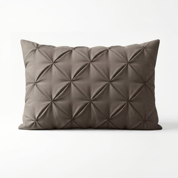 Microfibre Pillowcase Pair Pintuck | Taupe | 60cm x 70cm - The Bedding & Blankets Store