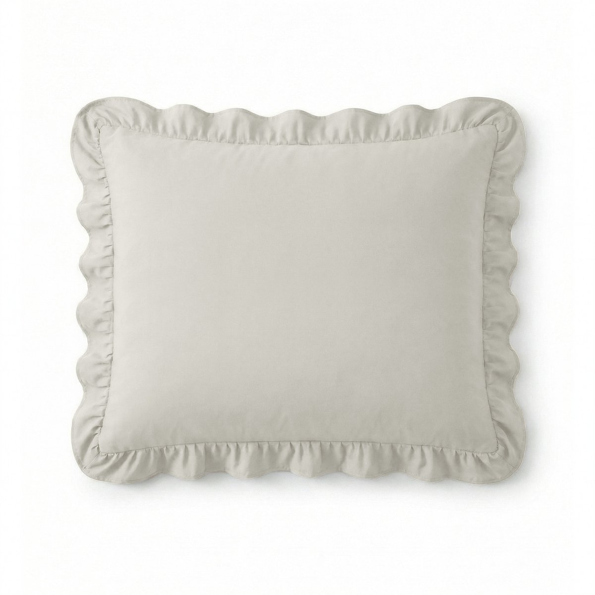 Microfibre Pillowcase Pair Ruffles | Off White | 60cm x 70cm - The Bedding & Blankets Store