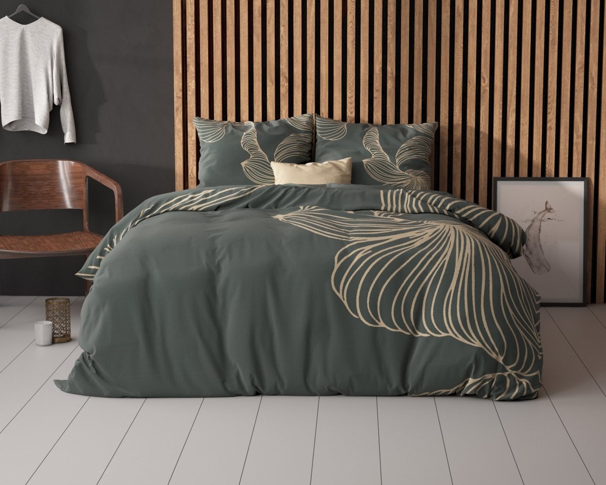 Micropercale Duvet Cover Set Blair | Grey | King Long - 240cm (W) x 220cm (L) - The Bedding & Blankets Store