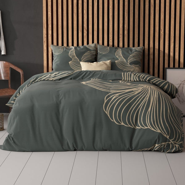 Micropercale Duvet Cover Set Blair | Grey | King Long - 240cm (W) x 220cm (L) - The Bedding & Blankets Store