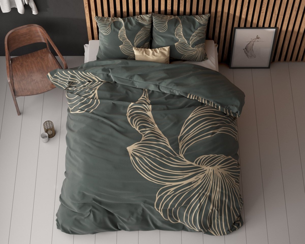 Micropercale Duvet Cover Set Blair | Grey | King Long - 240cm (W) x 220cm (L) - The Bedding & Blankets Store