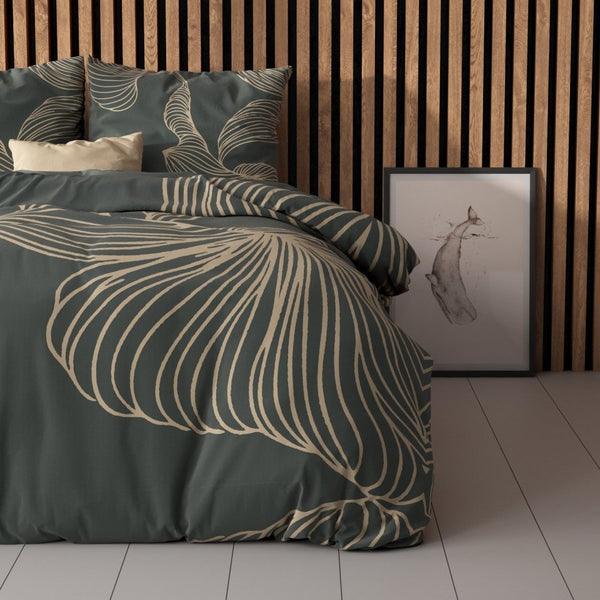 Micropercale Duvet Cover Set Blair | Grey | King Long - 240cm (W) x 220cm (L) - The Bedding & Blankets Store