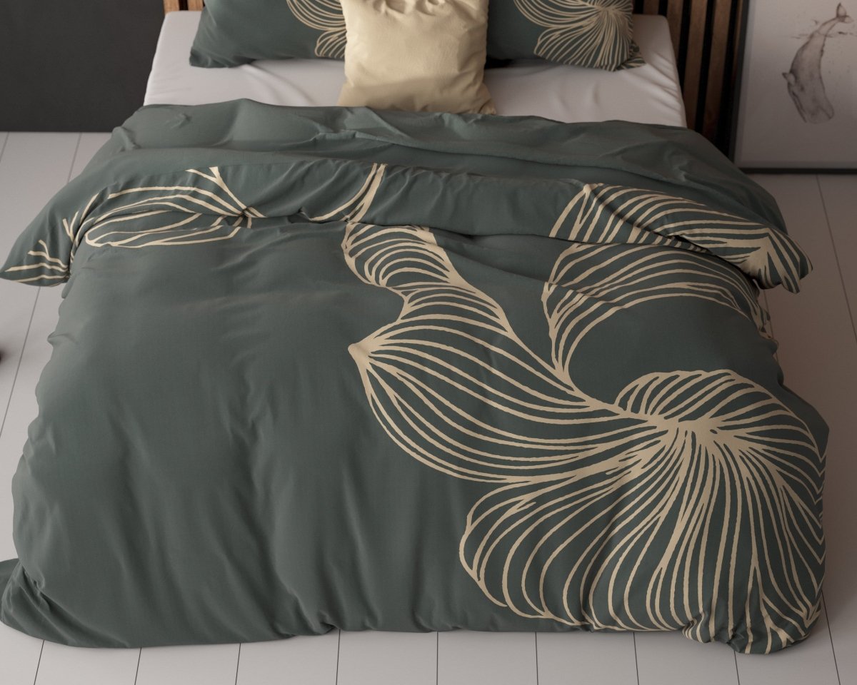 Micropercale Duvet Cover Set Blair | Grey | King Long - 240cm (W) x 220cm (L) - The Bedding & Blankets Store