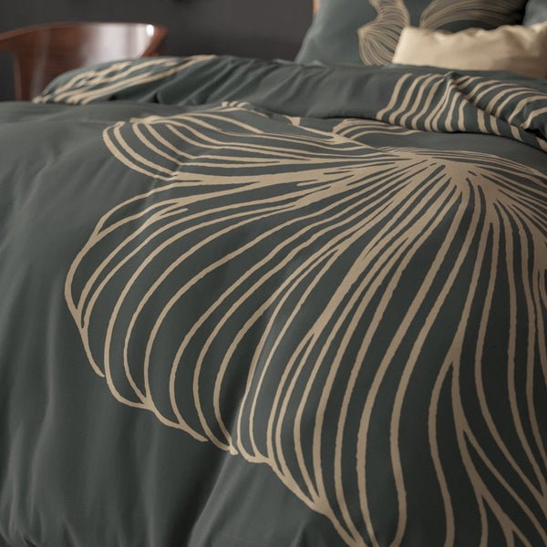 Micropercale Duvet Cover Set Blair | Grey | King Long - 240cm (W) x 220cm (L) - The Bedding & Blankets Store