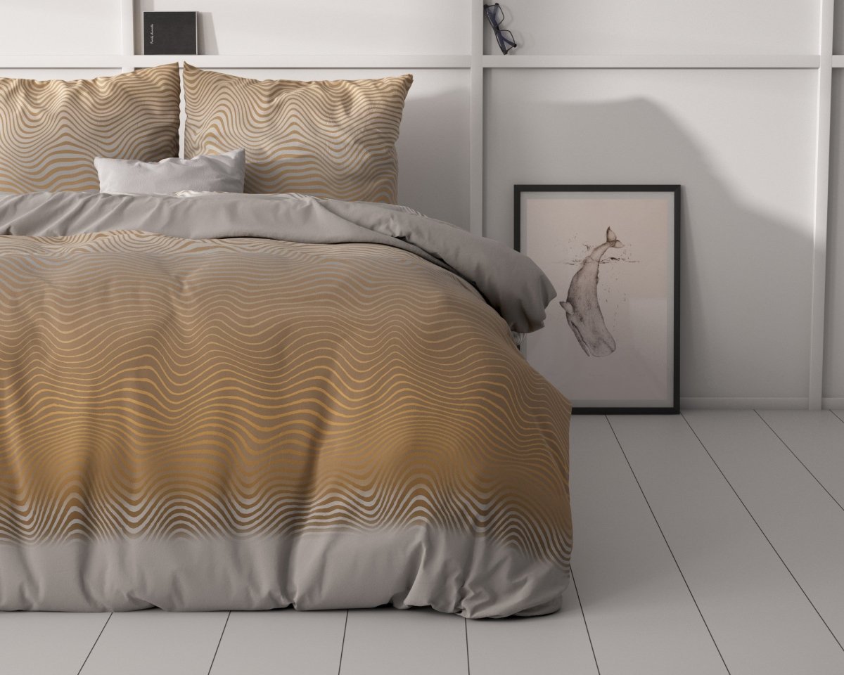 Micropercale Duvet Cover Set Boyd | Orange | Double - 200cm (W) x 220cm (L) - The Bedding & Blankets Store