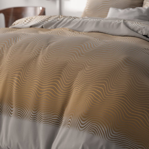 Micropercale Duvet Cover Set Boyd | Orange | Double - 200cm (W) x 220cm (L) - The Bedding & Blankets Store