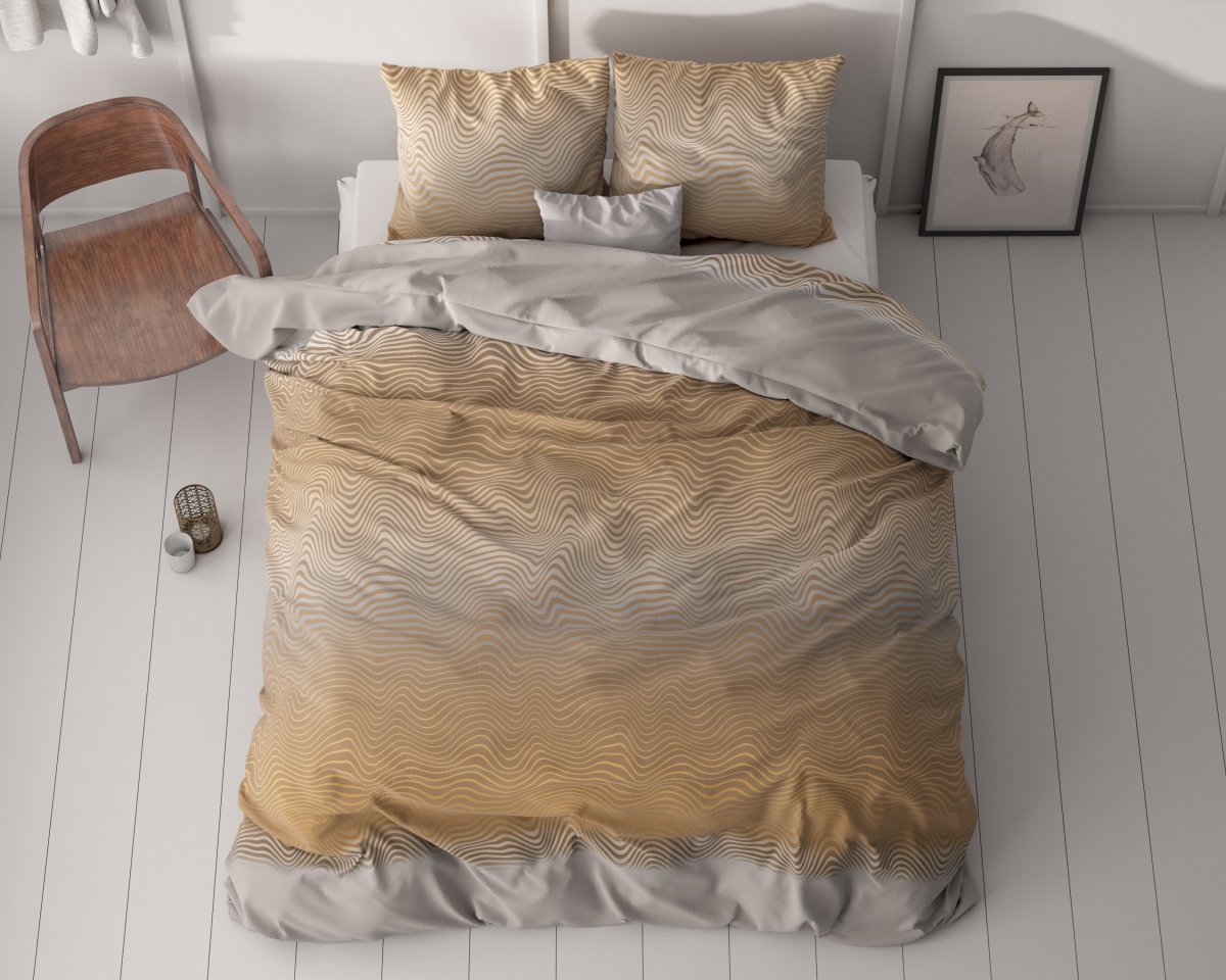 Micropercale Duvet Cover Set Boyd | Orange | Double - 200cm (W) x 220cm (L) - The Bedding & Blankets Store