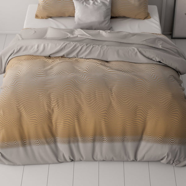 Micropercale Duvet Cover Set Boyd | Orange | Double - 200cm (W) x 220cm (L) - The Bedding & Blankets Store