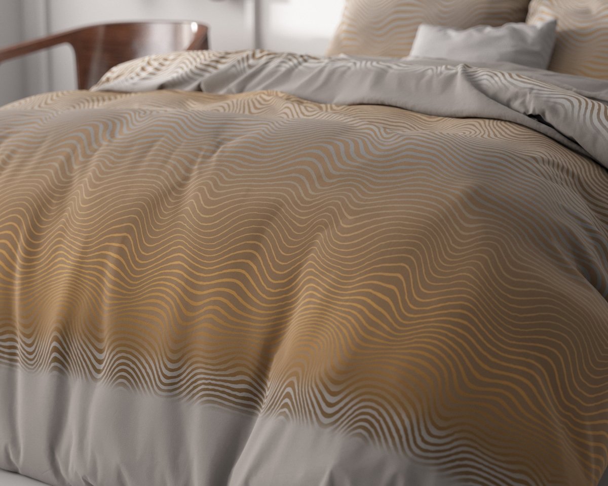 Micropercale Duvet Cover Set Boyd | Orange | Double - 200cm (W) x 220cm (L) - The Bedding & Blankets Store