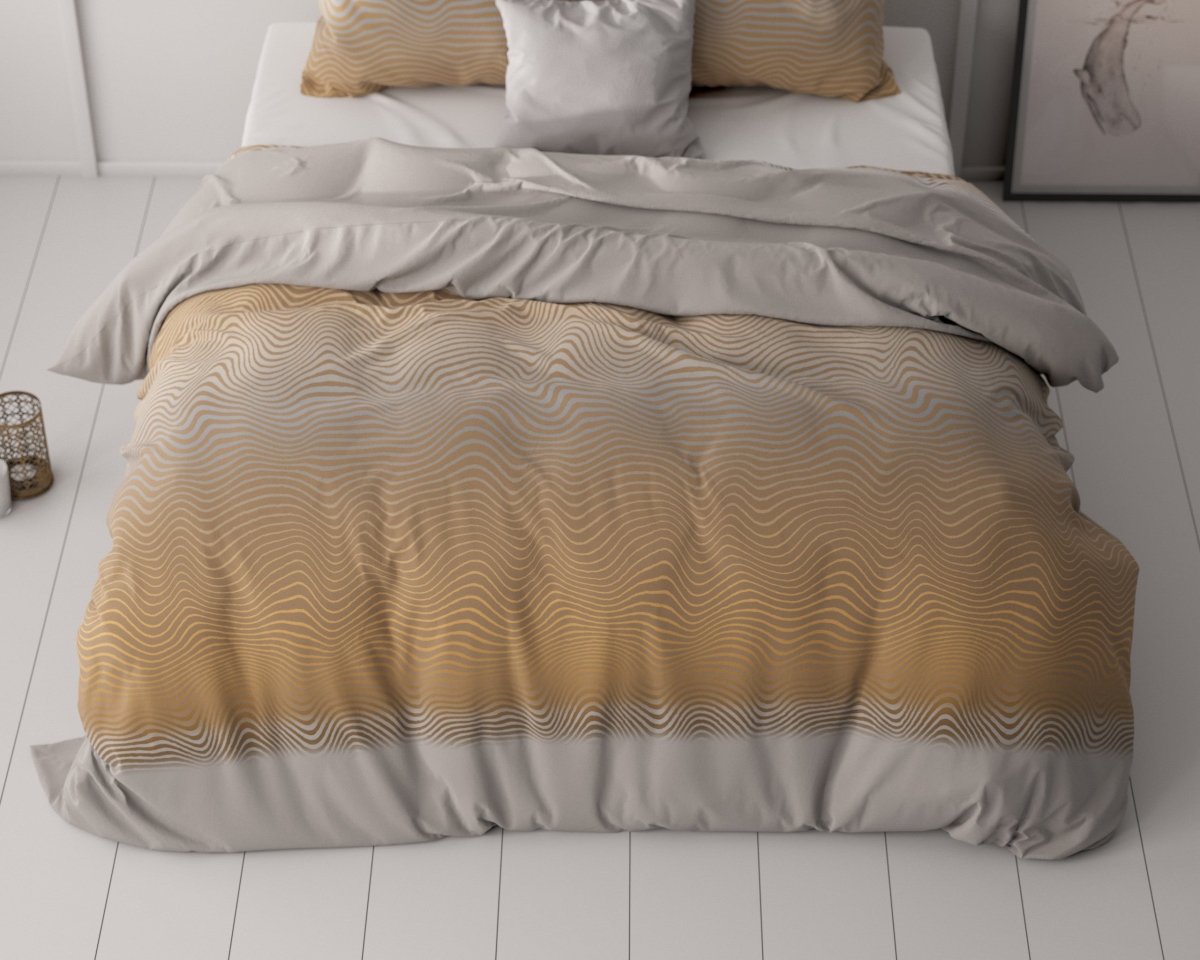 Micropercale Duvet Cover Set Boyd | Orange | Double - 200cm (W) x 220cm (L) - The Bedding & Blankets Store