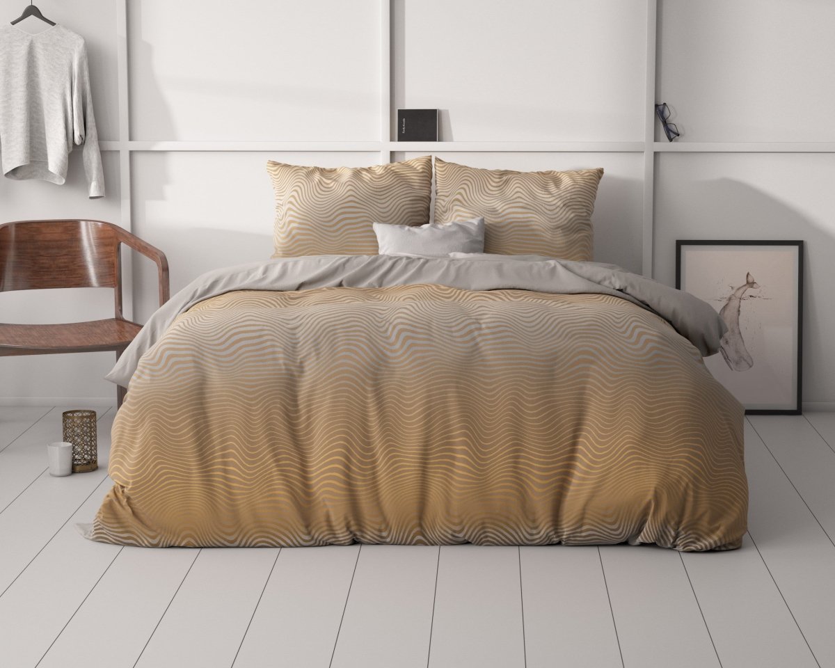 Micropercale Duvet Cover Set Boyd | Orange | Double - 200cm (W) x 220cm (L) - The Bedding & Blankets Store
