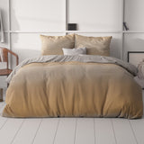 Micropercale Duvet Cover Set Boyd | Orange | Double - 200cm (W) x 220cm (L) - The Bedding & Blankets Store