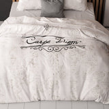Micropercale Duvet Cover Set Carpe Diem 2 | Anthracite | Double - 200cm (W) x 200/220cm (L) - The Bedding & Blankets Store