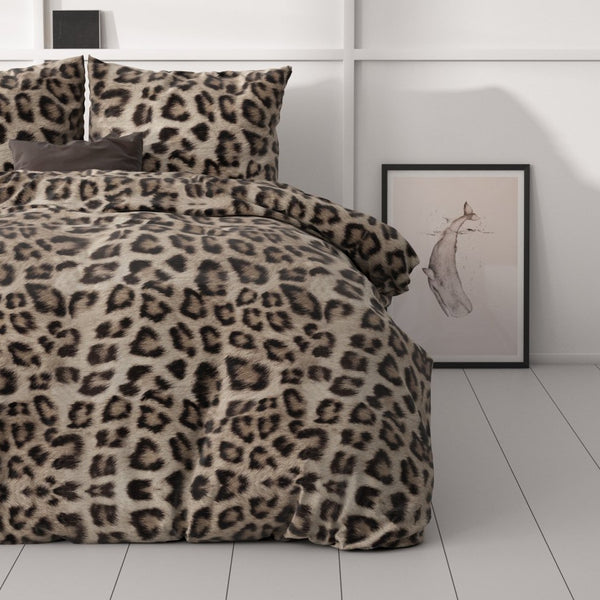 Micropercale Duvet Cover Set Deep Panther | Brown | King - 240cm (W) x 200/220cm (L) - The Bedding & Blankets Store