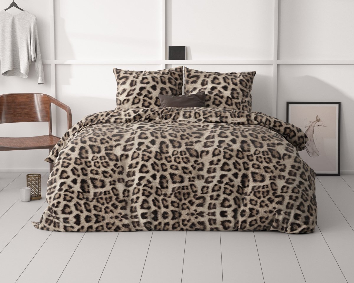 Micropercale Duvet Cover Set Deep Panther | Brown | King - 240cm (W) x 200/220cm (L) - The Bedding & Blankets Store