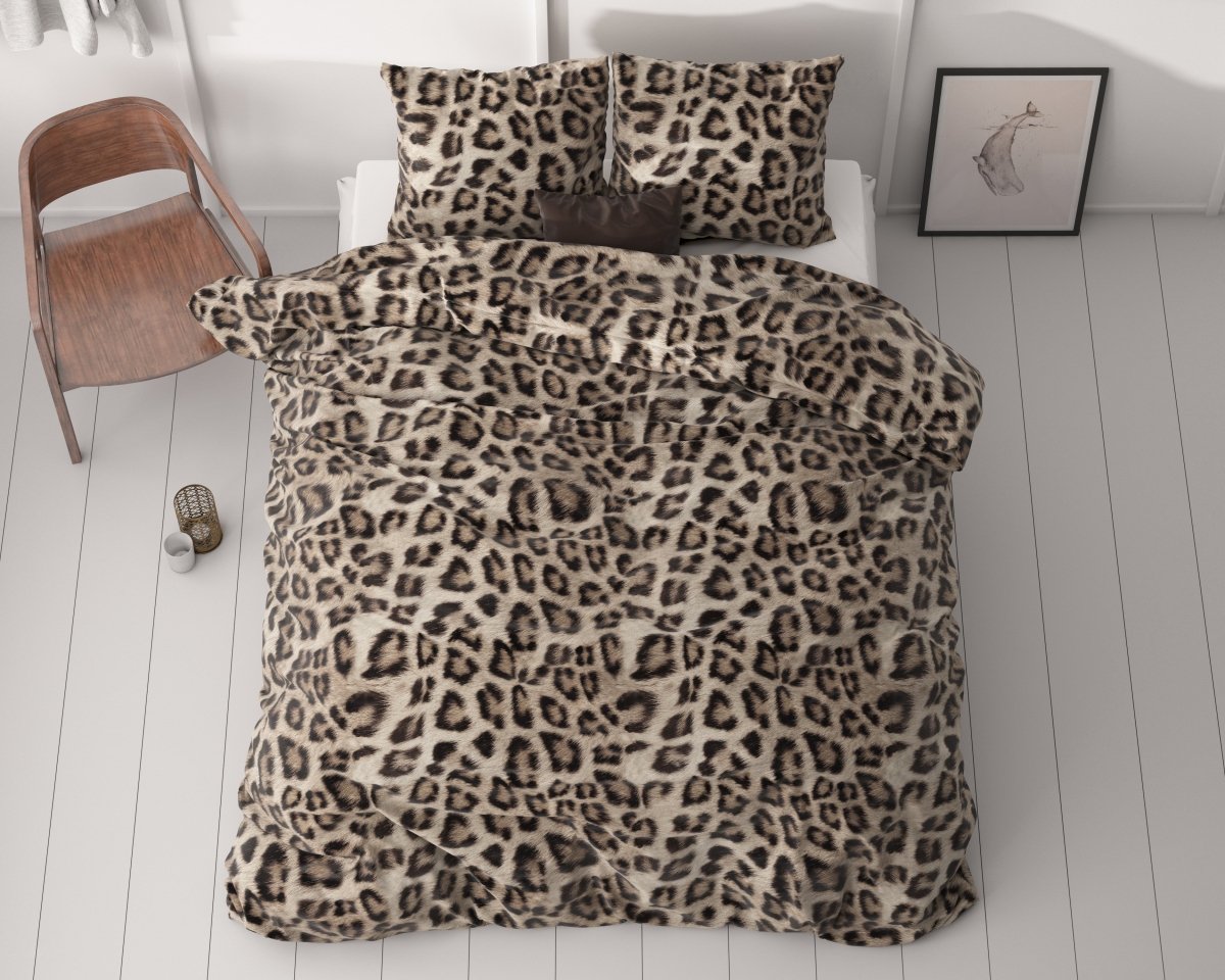 Micropercale Duvet Cover Set Deep Panther | Brown | King - 240cm (W) x 200/220cm (L) - The Bedding & Blankets Store