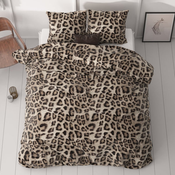 Micropercale Duvet Cover Set Deep Panther | Brown | King - 240cm (W) x 200/220cm (L) - The Bedding & Blankets Store