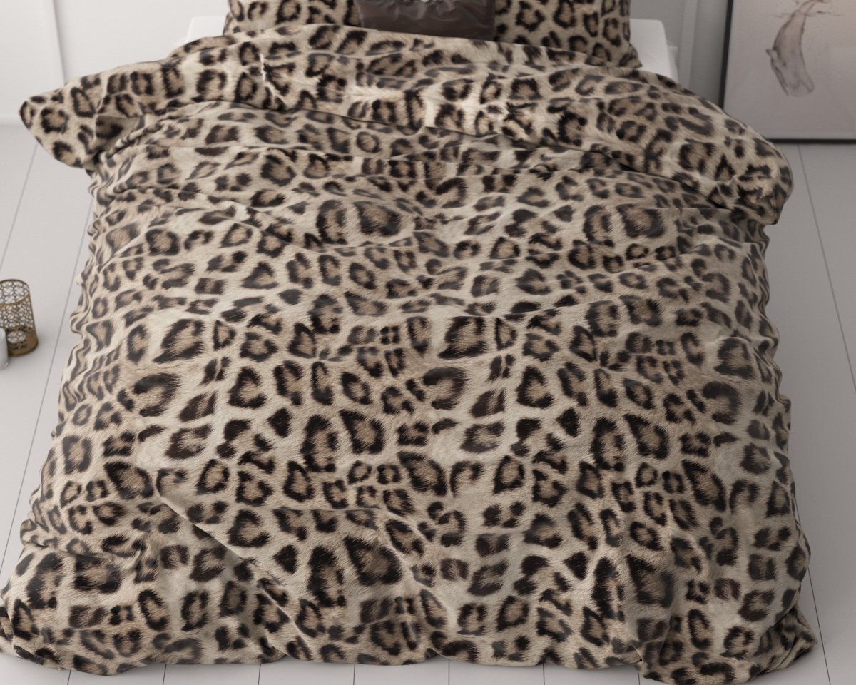 Micropercale Duvet Cover Set Deep Panther | Brown | King - 240cm (W) x 200/220cm (L) - The Bedding & Blankets Store