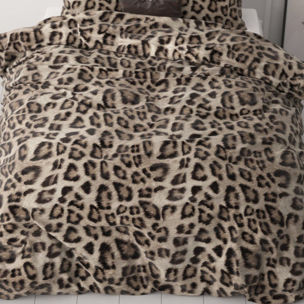 Micropercale Duvet Cover Set Deep Panther | Brown | King - 240cm (W) x 200/220cm (L) - The Bedding & Blankets Store