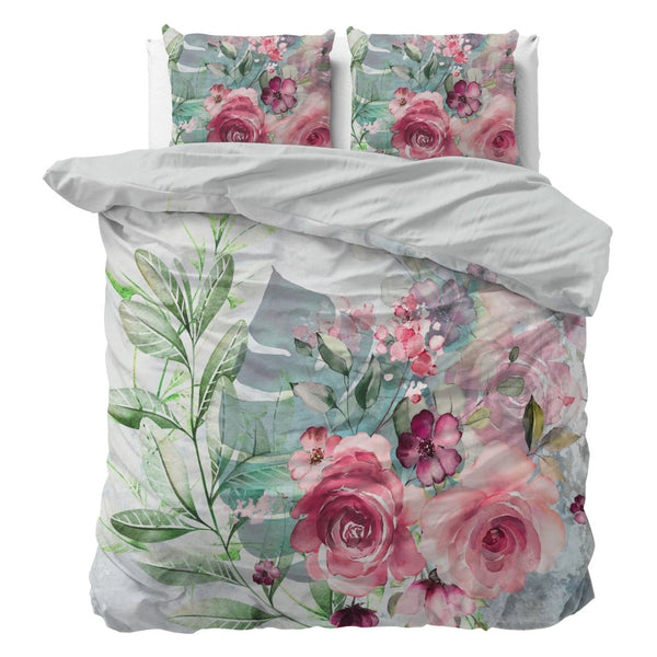 Micropercale Duvet Cover Set Desire | Multicolour | Double - 200cm (W) x 200/220cm (L) - The Bedding & Blankets Store