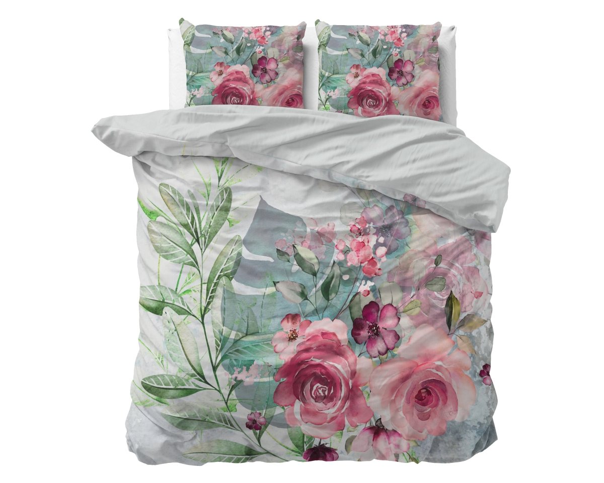 Micropercale Duvet Cover Set Desire | Multicolour | Double - 200cm (W) x 200/220cm (L) - The Bedding & Blankets Store