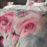 Micropercale Duvet Cover Set Desire | Multicolour | Double - 200cm (W) x 200/220cm (L) - The Bedding & Blankets Store