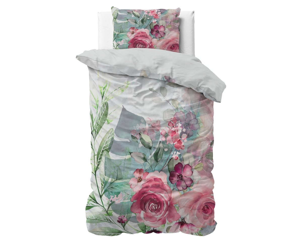 Micropercale Duvet Cover Set Desire | Multicolour | Double - 200cm (W) x 200/220cm (L) - The Bedding & Blankets Store