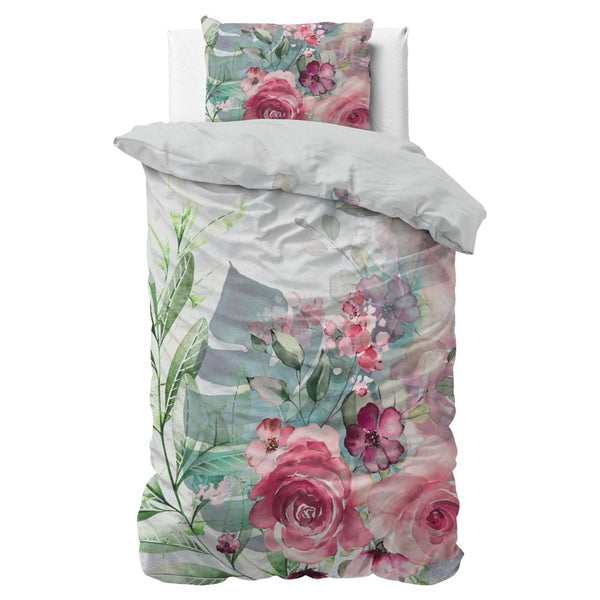 Micropercale Duvet Cover Set Desire | Multicolour | Double - 200cm (W) x 200/220cm (L) - The Bedding & Blankets Store