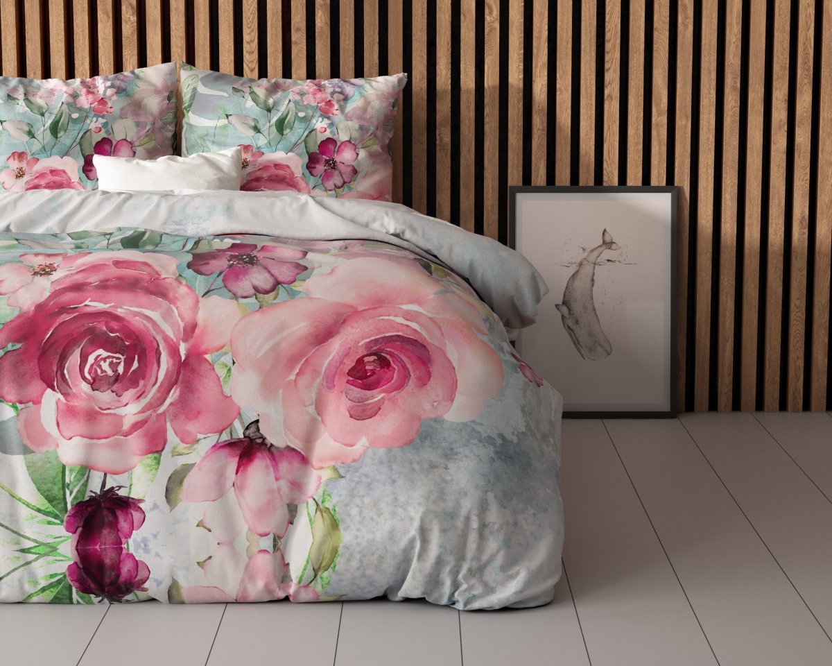 Micropercale Duvet Cover Set Desire | Multicolour | Double - 200cm (W) x 200/220cm (L) - The Bedding & Blankets Store