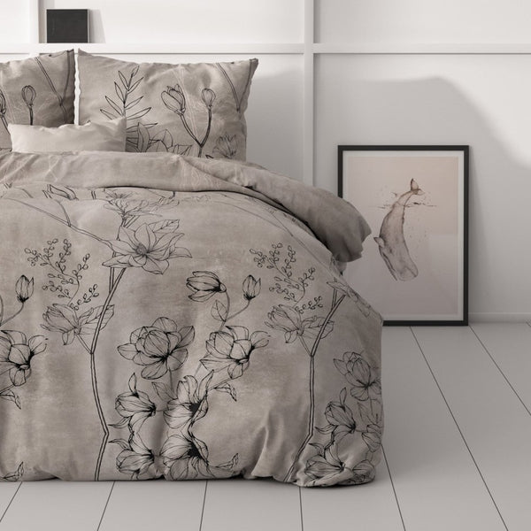 Micropercale Duvet Cover Set Dora | Gold | King Long - 240cm (W) x 220cm (L) - The Bedding & Blankets Store