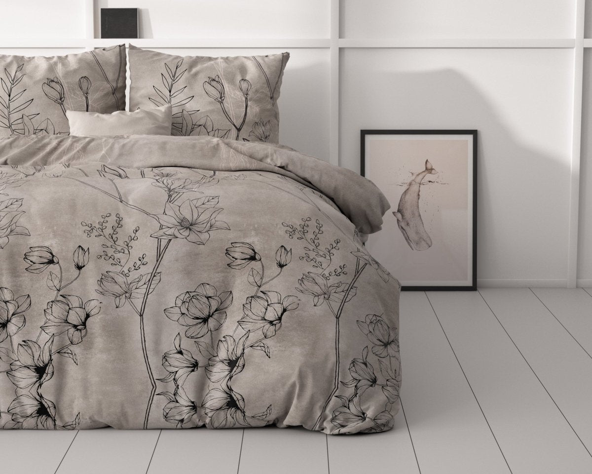 Micropercale Duvet Cover Set Dora | Gold | King Long - 240cm (W) x 220cm (L) - The Bedding & Blankets Store