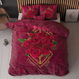 Micropercale Duvet Cover Set Eternal Love | Red | Double - 200cm (W) x 200/220cm (L) - The Bedding & Blankets Store