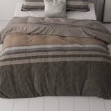 Micropercale Duvet Cover Set Ezgi | Brown | Double - 200cm (W) x 220cm (L) - The Bedding & Blankets Store