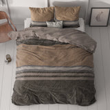Micropercale Duvet Cover Set Ezgi | Brown | Double - 200cm (W) x 220cm (L) - The Bedding & Blankets Store